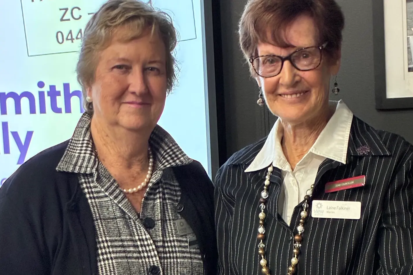 <p>Forbes View Club\\'s Heather Mackinnon and zone counsellor Lorraine Falkiner-Smith.</p>\\n