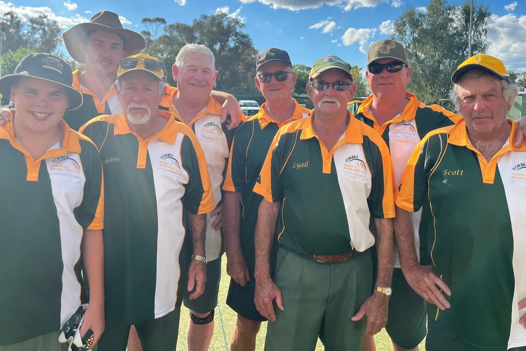 <p>Jax Murphy, Mitch Andrews, Glen Kearney, Brian Asimus, Paul Doust, Lyall Strudwick, Clint Hurford and Scott McKellar.</p>\\n