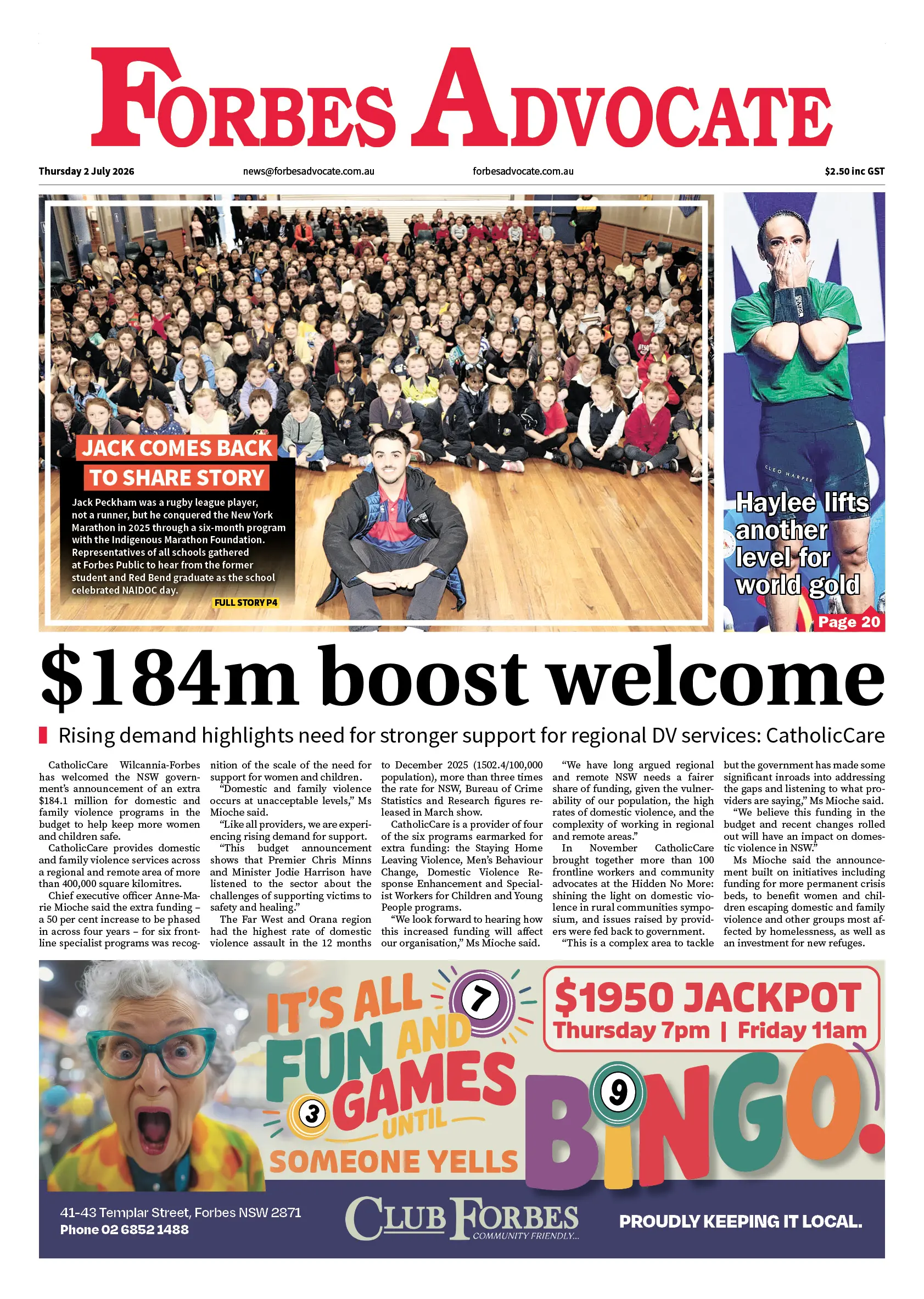 Forbes Advocate, Thursday 2 July 2026